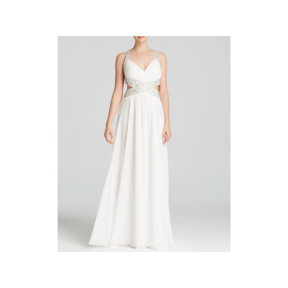 Embellished Gown with Cutout Back - Picture 1 of 13